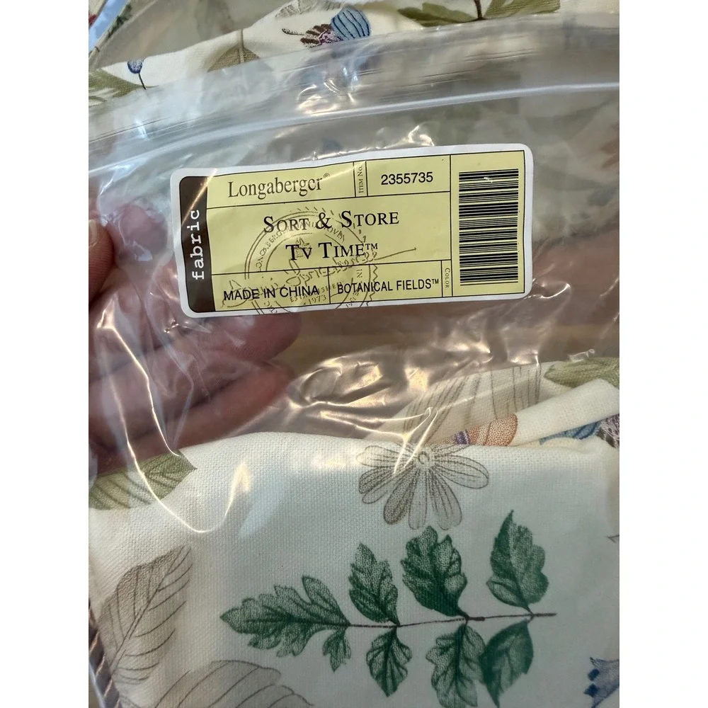 Longaberger Botanical Fields Basket Liner Set Small Serving Sort & Store TV Time